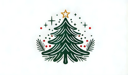 Obraz premium christmas icon christmas tree and christmas logo christmas tree