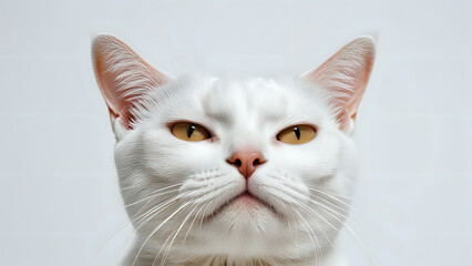portrait of a cat, close up of a cat white background, cat on white background