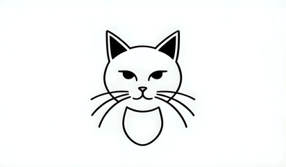 Fototapeta premium cat icon, cat logo, cat cartoon illustration, illustration of a cat, face cat logo, face cat icon