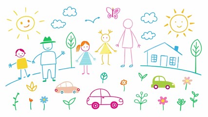 Naive Charm, A Child's Chalk Masterpiece