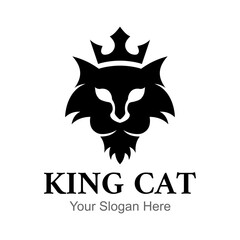 vector crowned cat head logo
