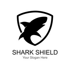 shark shield logo silhouette vector
