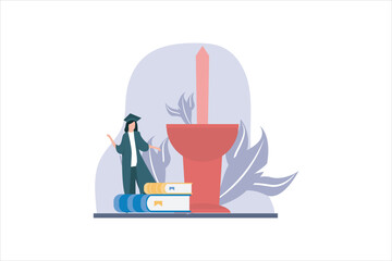 Graduation Day Flat Design Illustration