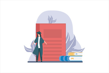Graduation Day Flat Design Illustration