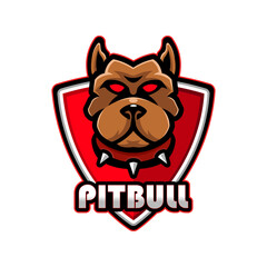 vector shield pitbull dog logo
