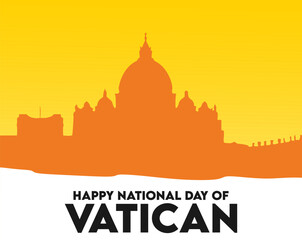 Fototapeta premium happy vatican national day on yellow and white background