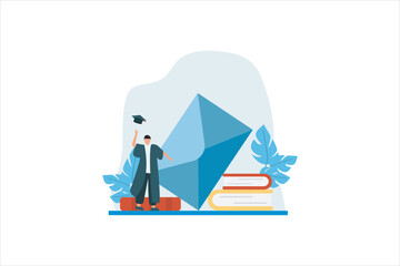 Graduation Day Flat Design Illustration