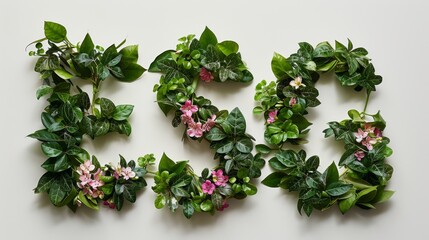 Obraz premium ESG Typography Dynamic 3D typography of the text 'ESG' showcasing the green ESG concept, representing environmental, social, and governance principles for sustainable business practices