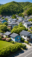 Small town modern village in japan.