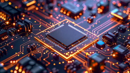 Tiny silicon chips arranged neatly, intricate circuitry, electronic components interconnected, semiconductor manufacturing process illustration, suitable for tech blogs and educational materials.
