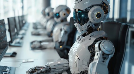 Fototapeta premium Discuss the ethical implications of intelligent automation in the workforce