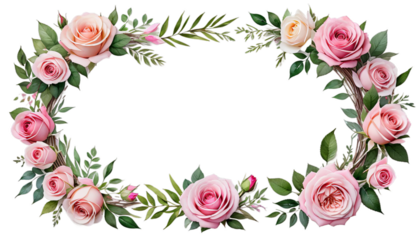 watercolor pink invitation drawing card frame wreaths printing design set roses other dding floral hand greeting flowers chaplet blossom rose spring garden illustration isolated leaf nature summer