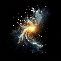 Light Splash, Black Background, Cut Out