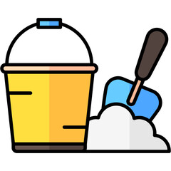 sand bucket lineal multi color icon, related to summer theme