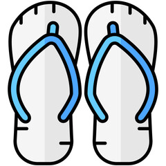 flip flops lineal multi color icon, related to summer theme
