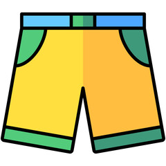short lineal multi color icon, related to summer theme