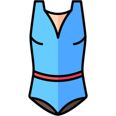 swimsuit lineal multi color icon, related to summer theme