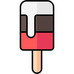 ice cream lineal multi color icon, related to summer theme