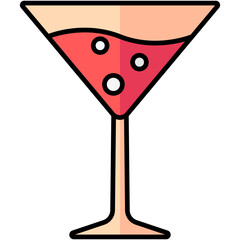 cocktail lineal multi color icon, related to summer theme