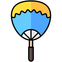 fan lineal multi color icon, related to summer theme