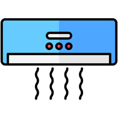 air conditioner lineal multi color icon, related to summer theme