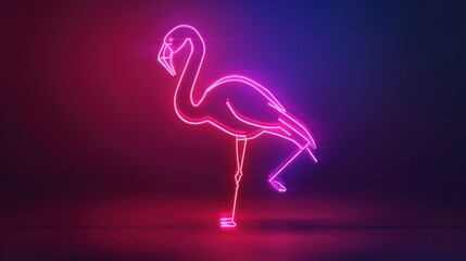 neon flamingo 3d line light