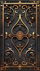 Decorative metalwork flat design front view wrought iron details theme animation Analogous Color Scheme