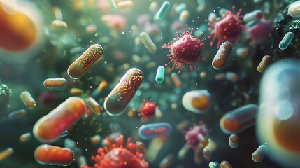 Fototapeta premium Explore the evolution of antibiotics and the challenges posed by antibiotic resistance.