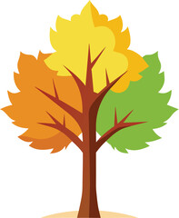 Fototapeta premium Maple tree illustration, tree iconic for canadian