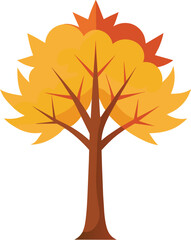 Fototapeta premium Maple tree illustration, tree iconic for canadian