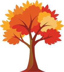 Obraz premium Maple tree illustration, tree iconic for canadian