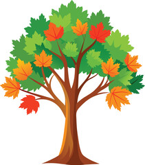 Maple tree illustration, tree iconic for canadian