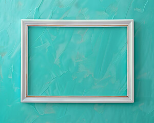 Simple frame mockup against a bright teal background fresh and bright