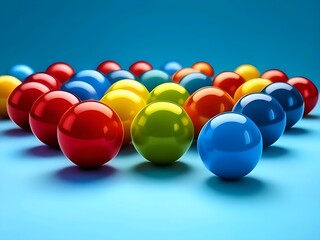 Multiple colour of balls in blue background