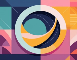 Obraz premium Vibrant Arcs: Abstract Modernism in Colorful Curves