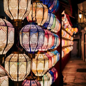 Asian lanterns in international lantern festival
