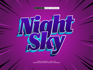 night sky editable text effect in space and galaxy text style
