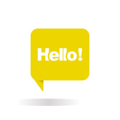 Welcome Icon Vector Speech Bubble Design with 'Hello