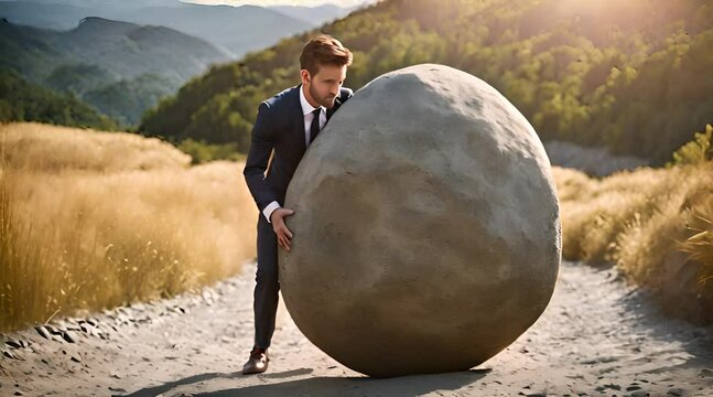 Businessman&rsquo;s Struggle with Overcoming Obstacles