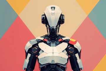 The robot is a symbol of technology and progress - obrazy, fototapety, plakaty