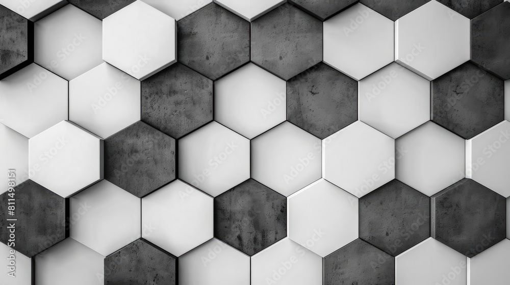 Poster modern hexagonal pattern with a stylish monochromatic design
