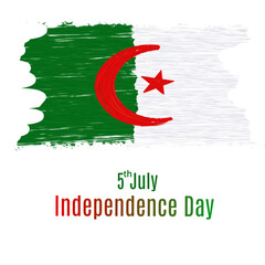 algerian independence day greeting card with transparent background