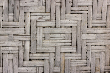 View of old wicker bamboo wall for background texture. 