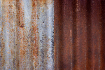 Old rusty zinc roof texture for background