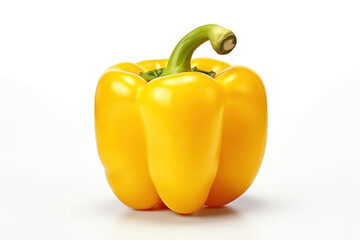 Yellow bell pepper isolated on white background