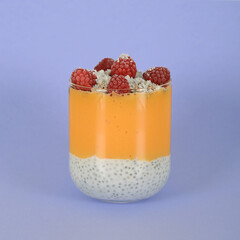 Fruit smoothie is a glass. Healthy breakfast food.	