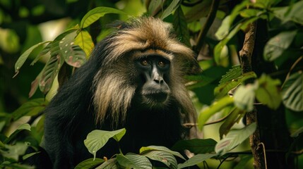 Lion Tailed Macaque in its Native Environment