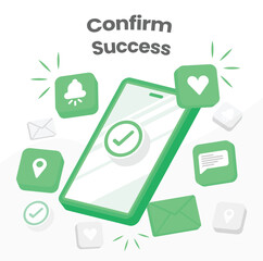 Bank Payment Confirm And Marketplace Illustration flat Design