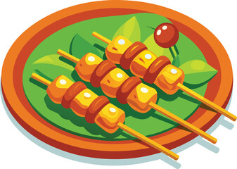 indonesian food satay illustration
