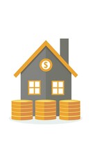 Affordability flat icon. illustration on white background 
